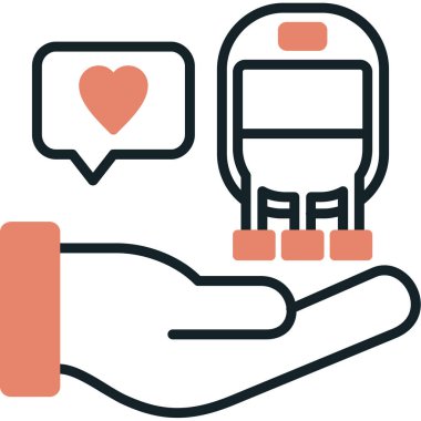 Bağış. Web simgesi basit illüstrasyon