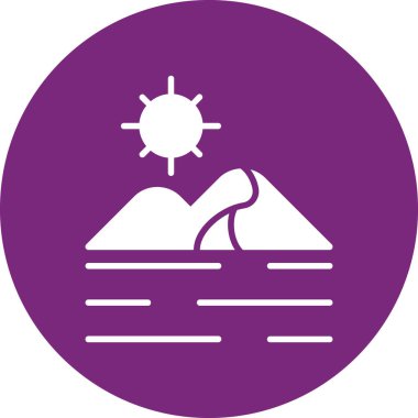 vektör dağ gölü simgesi