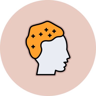 Beyin vektör simgesi dizaynlı insan kafası