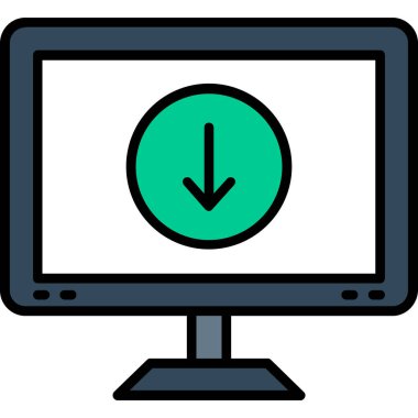 Monitör. Web simgesi basit illüstrasyon