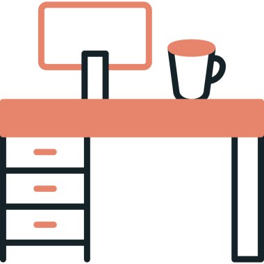 sehpa simgesi, vektör çizimi