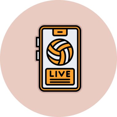 canlı futbol ikonu, vektör illüstrasyonu