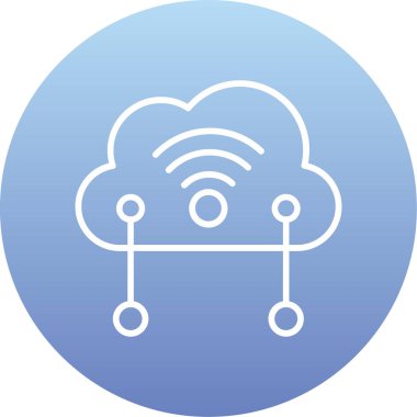 Bulut Hesaplama. Web simgesi basit illüstrasyon