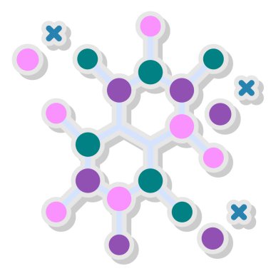 Düz şekilli molekül bilim simgesi