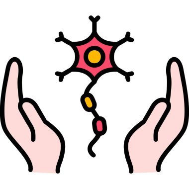 Mikroçipli bir el, vektör illüstrasyonu.