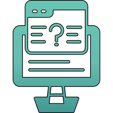 Tablet simgesi, vektör illüstrasyonlu soru işareti