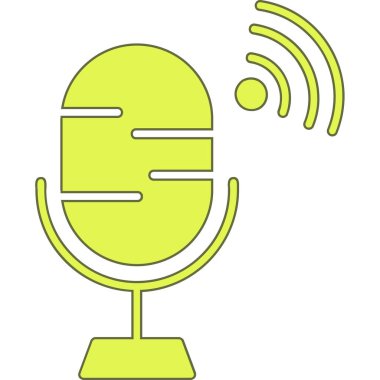 mikrofon simgesi, vektör illüstrasyonu