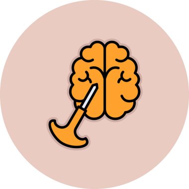 beyin ikonu vektör illüstrasyonu