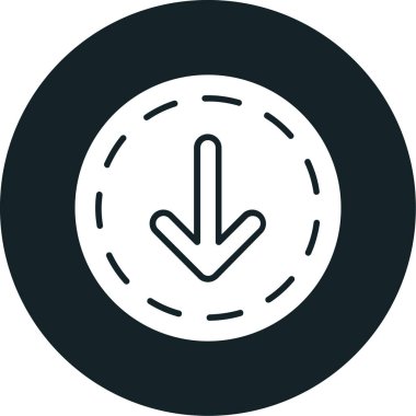 ok aşağı ok simgesi dış hat biçiminde