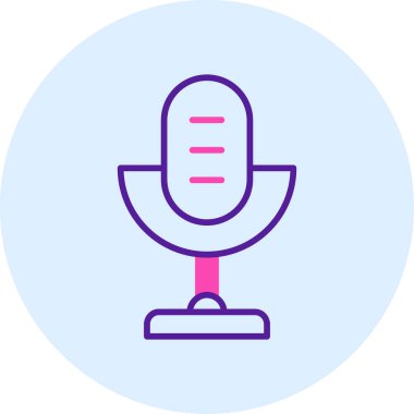 Mikrofon. Web simgesi basit illüstrasyon