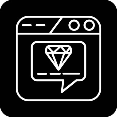 Elmas. Web simgesi basit illüstrasyon