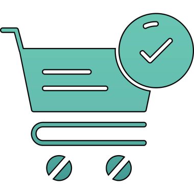 Sepet simgesi rengi dış hat vektörü al