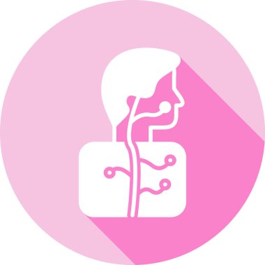 Çantalı ve pembe kurdeleli bir kadının vektör çizimi