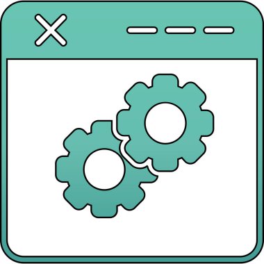 dişli simgesi, vektör çizimi