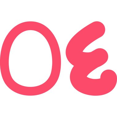 O harfi, O harfi, pembe arkaplanlı karakter tasarımı