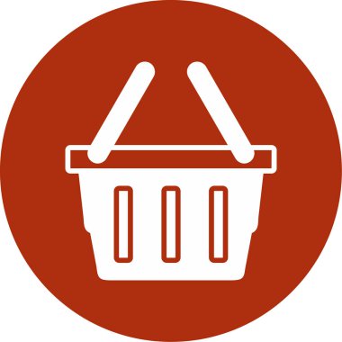 Dairesel simge sembollü alışveriş sepeti