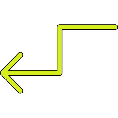 Yeşil ok simgesi. vektör illüstrasyonu