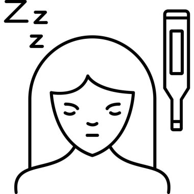kız uyku ikonu, taslak biçimi