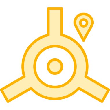 pusula konum simgesi renk özet vektörü