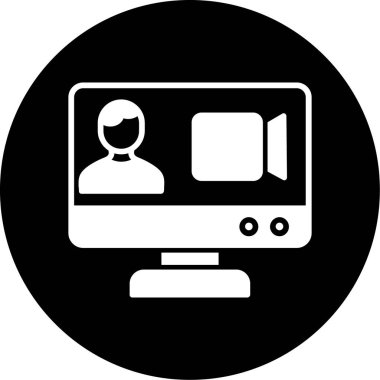 video simgesi. Web için basit bir TV vektör simgesi çizimi