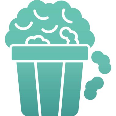 patlamış mısır simgesi, basit illüstrasyon