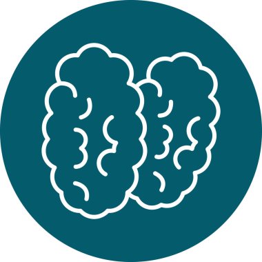 Beyin. Web simgesi basit illüstrasyon
