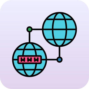 Dünya küresel simgesinin vektör illüstrasyonu