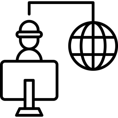 şebeke. Web simgesi basit illüstrasyon