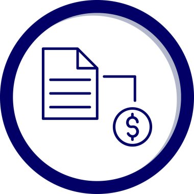 Dolar belgesi. Web simgesi basit tasarım