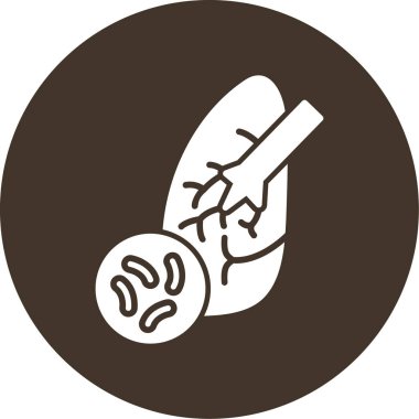 Akciğer vektör simgesi. biçim düz grafik sembolü, yuvarlak açılar, beyaz arkaplan