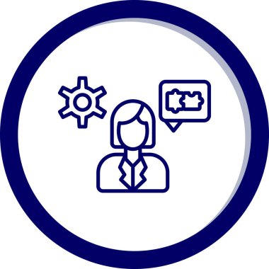 güzel kullanıcı profili vektör çizgisi simgesi