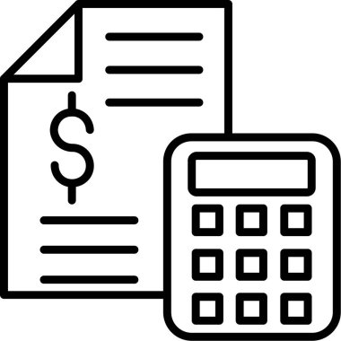 hesaplayıcı hesap makinesi finans simgesi ana hat biçiminde