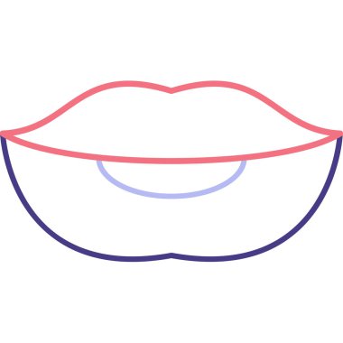 Ağız Ağzı simgesi, vektör illüstrasyonu