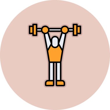 Tek bir yalıtılmış adam ve dambılın vektör çizimi