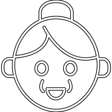 şirin bebek yüzlü çizgi film vektör illüstrasyon grafik tasarımı