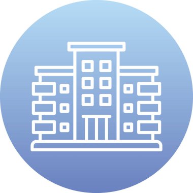 Bina. Web simgesi basit illüstrasyon