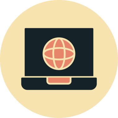 Bilgisayar. Web simgesi basit illüstrasyon