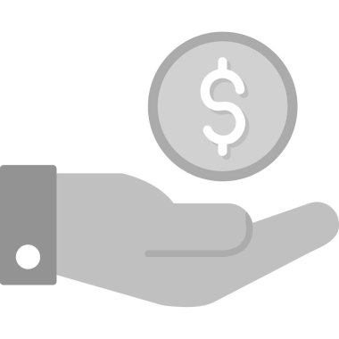 Dolar işareti el vektör illüstrasyonu