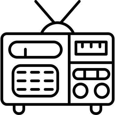 Radyo. Web simgesi basit illüstrasyon