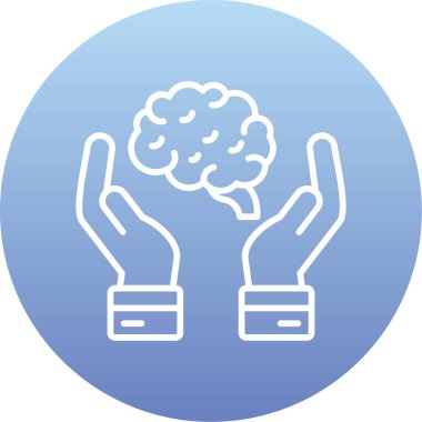 Beyin simgesinin vektör illüstrasyonu