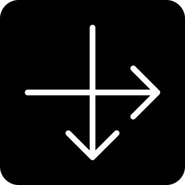 Beyaz arkaplanda ok aşağı simgesi