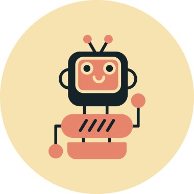 robot. Web simgesi basit illüstrasyon