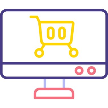 Alışveriş simgesi, vektör illüstrasyonu