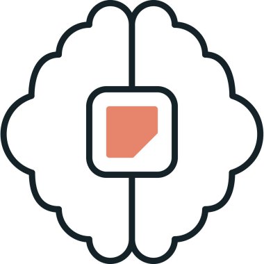 Beyin. Web simgesi basit illüstrasyon