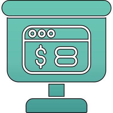 Para için. Web simgesi basit illüstrasyon