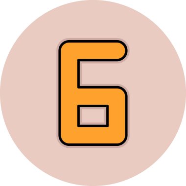 6 numaralı simge, vektör illüstrasyon tasarımı