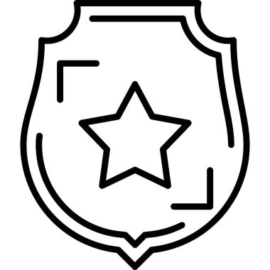 Rozet yıldız simgesi taslak biçimi