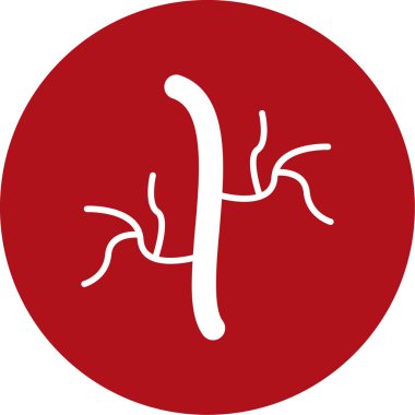 Beyaz arkaplanda kırmızı simge