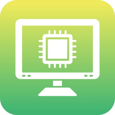 Benzersiz Cpu vektör çizgisi simgesi
