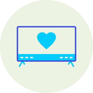 Televizyon. Web simgesi basit illüstrasyon